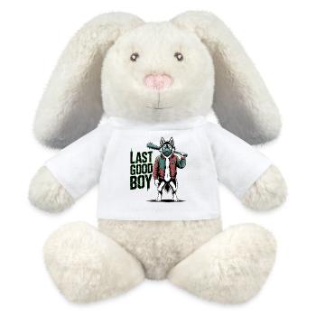 Apocalypse Husky Gas Mask Design - MiniFeet® RecycelHase® Bunny Cream - white - Front