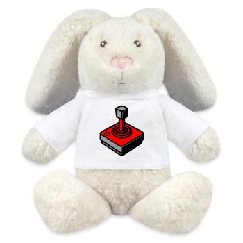 Gamer Joystick Rétro - Lapin en peluche recyclé MiniFeet® Crème - blanc - Devant