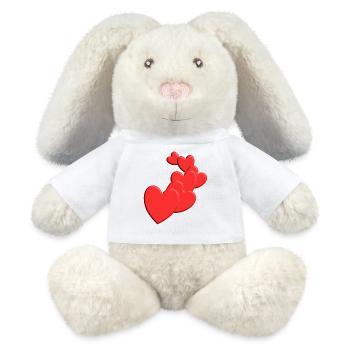 Coeurs mignons Love Design - Lapin en peluche recyclé MiniFeet® Crème - blanc - Devant
