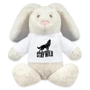 Bleib wild, Wolf - MiniFeet® RecycelHase® Creme - Weiß - Vorne