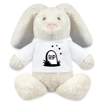 RIP Halloween Tombstone Silhouette - MiniFeet® RecycelHase® Bunny Cream - white - Front