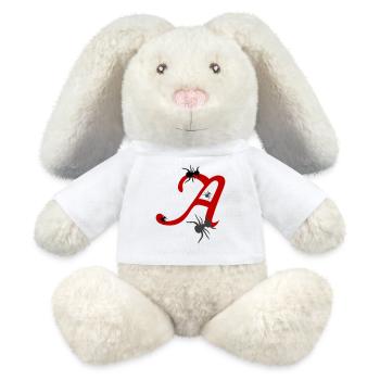 Buchstabe A Initiale - MiniFeet® RecycelHase® Creme - Weiß - Vorne