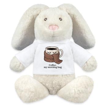 Mug chaud propre écharpe - Lapin en peluche recyclé MiniFeet® Crème - blanc - Devant