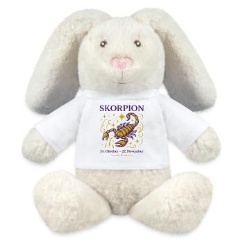 Sternzeichen Skorpion - MiniFeet® RecycelHase® Creme - Weiß - Vorne