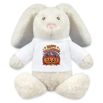 Cuddly Pumpkin Heads Halloween - MiniFeet® RecycelHase® Bunny Cream - white - Front