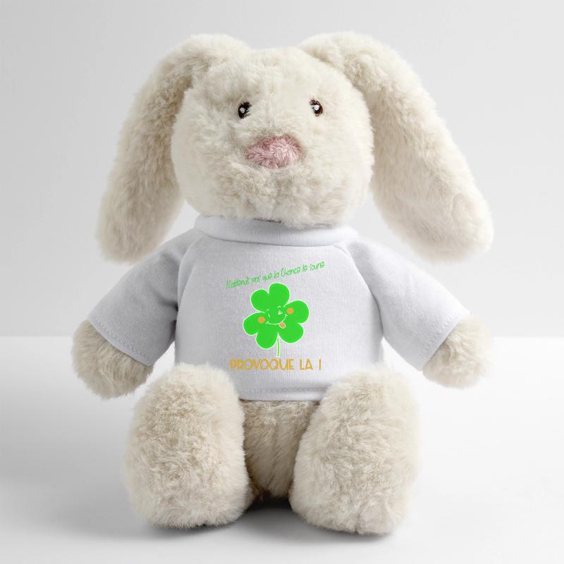 Trèfle Provoque la Chance Joyeuse Lapin en peluche recyclé MiniFeet® Crème