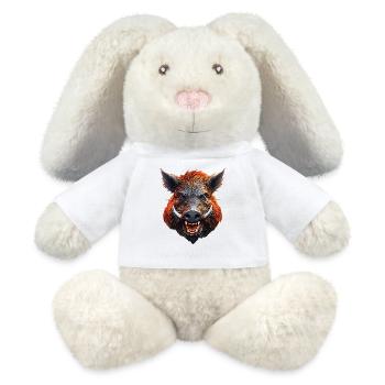Keiler-Wildschwein - MiniFeet® RecycelHase® Creme - Weiß - Vorne