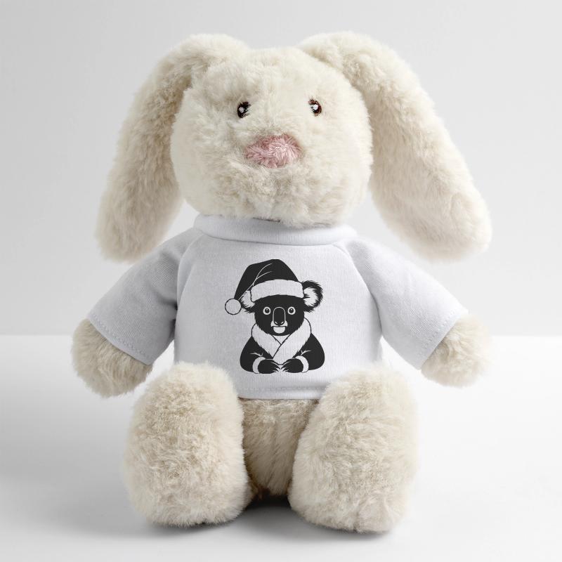 Comic de Noël Koala – Noir & Blanc Lapin en peluche recyclé MiniFeet® Crème