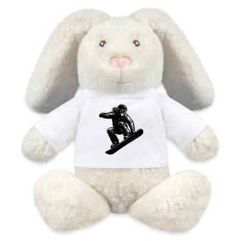 Snowboard Motiv das sofort wirkt - MiniFeet® RecycelHase® Creme - Weiß - Vorne