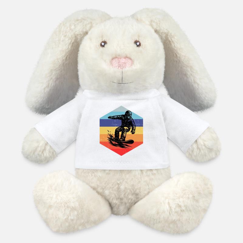 Simple snowboard idea for snowboard - MiniFeet® RecycelHase® Bunny Cream - white