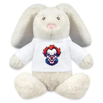 Motif de portrait de tête de clown horrifique de clown effrayant - Lapin en peluche recyclé MiniFeet® Crème - blanc - Devant