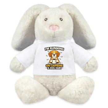 Caffeinated Pup: Dog Hair Humor - MiniFeet® RecycelHase® Bunny Cream - white - Front