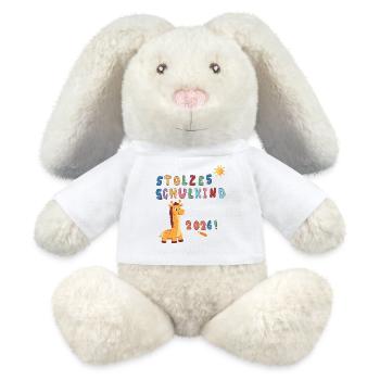 Stolzes Schulkind 2026 - MiniFeet® RecycelHase® Creme - Weiß - Vorne