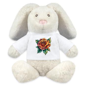 Rose Blüte - MiniFeet® RecycelHase® Creme - Weiß - Vorne