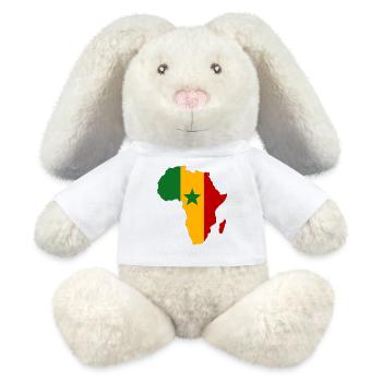 Senegal_Flagge_Afrika - Lapin en peluche recyclé MiniFeet® Crème - blanc - Devant