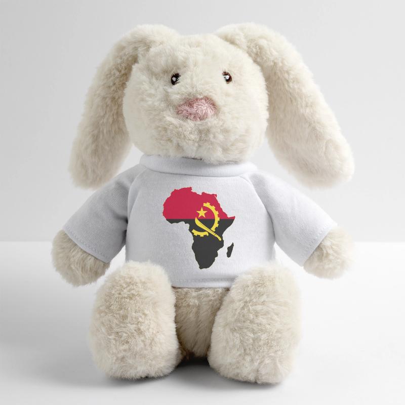 Drapeau angolais : Afrique utilisée Lapin en peluche recyclé MiniFeet® Crème