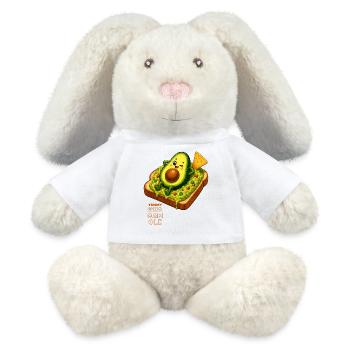 Avocat kawaï sur toast - Lapin en peluche recyclé MiniFeet® Crème - blanc - Devant