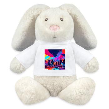 Amitié fantastique numérique - Lapin en peluche recyclé MiniFeet® Crème - blanc - Devant