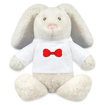 NŒUD. NŒUD PAPILLON - Lapin en peluche recyclé MiniFeet® Crème - blanc - Devant