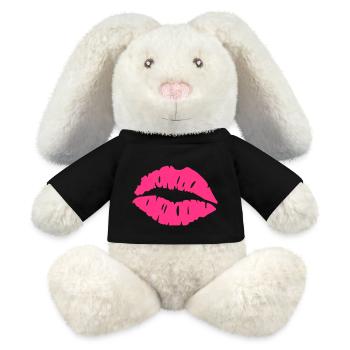 kiss lips - MiniFeet® RecycelHase® Bunny Cream - black - Front