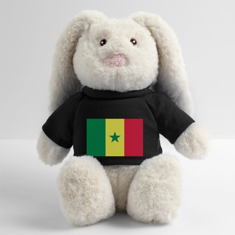 Drapeau Sénégal / Senegal flag Lapin en peluche recyclé MiniFeet® Crème