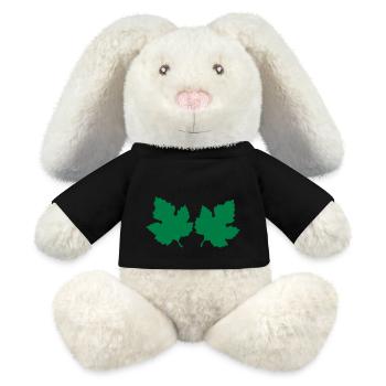 feuilles - Lapin en peluche recyclé MiniFeet® Crème - noir - Devant