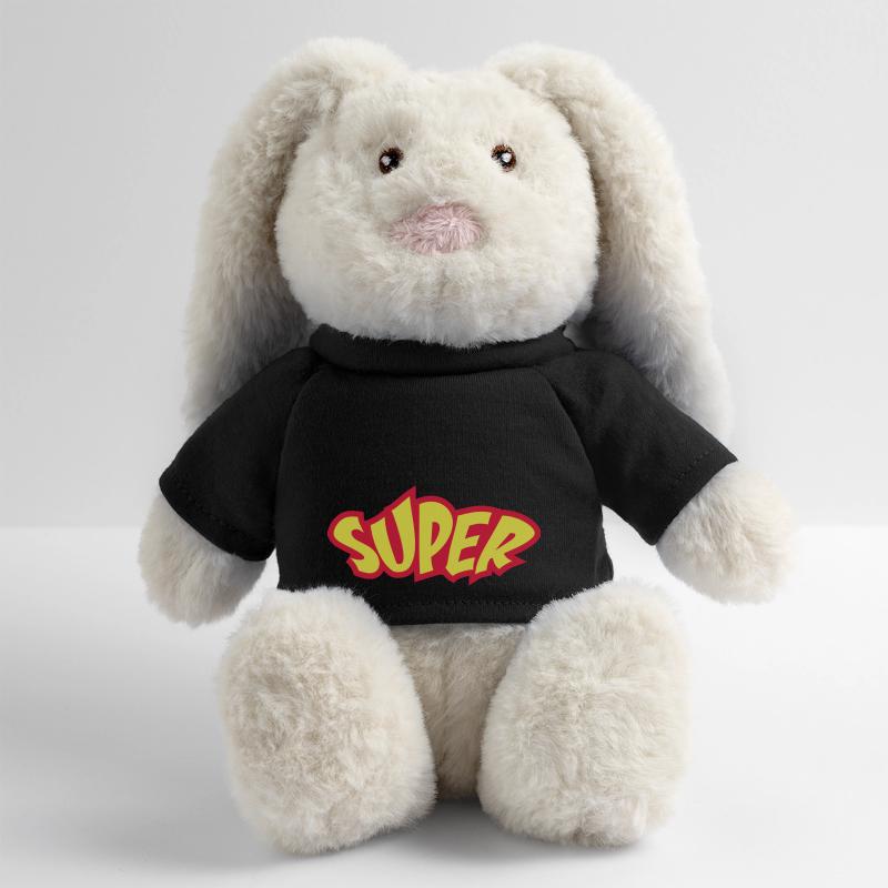 Super Lapin en peluche recyclé MiniFeet® Crème