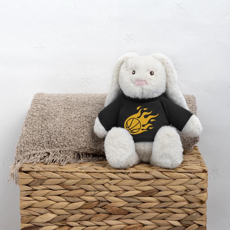 Feu de basket-ball Lapin en peluche recyclé MiniFeet® Crème