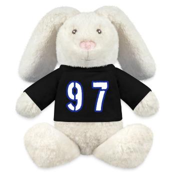 97 Number Symbol - MiniFeet® RecycelHase® Bunny Cream - black - Front