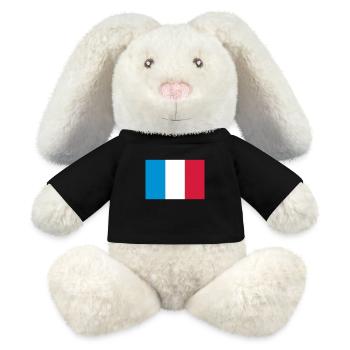 Drapeau national de la France - Lapin en peluche recyclé MiniFeet® Crème - noir - Devant