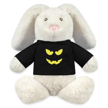Halloween eyes mouth - MiniFeet® RecycelHase® Bunny Cream - black - Front