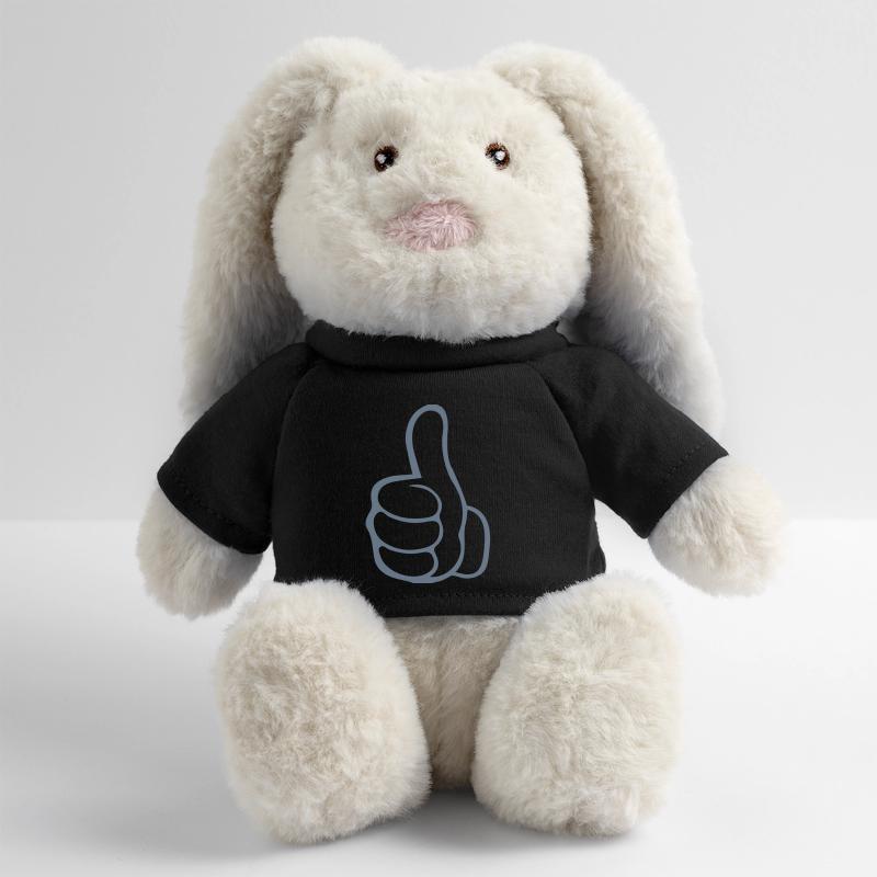 Pouce levé de la main Lapin en peluche recyclé MiniFeet® Crème