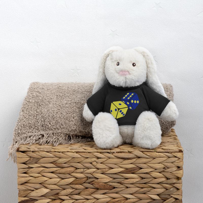Cube Lapin en peluche recyclé MiniFeet® Crème