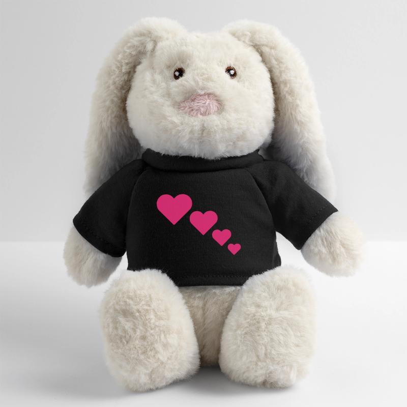 cœurs Lapin en peluche recyclé MiniFeet® Crème