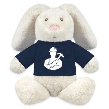 artisan - Lapin en peluche recyclé MiniFeet® Crème - bleu marine - Devant