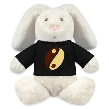 Coffee Bean Yin Yang - Lapin en peluche recyclé MiniFeet® Crème - noir - Devant