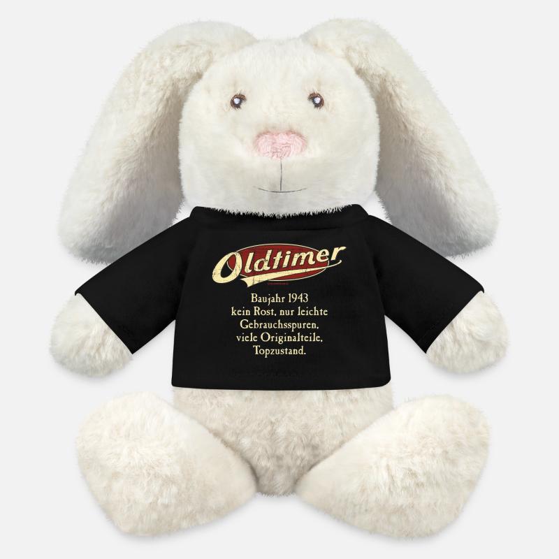 Geburtstag Oldtimer Baujahr 1943 retro usedlook - MiniFeet® RecycelHase® Creme - Schwarz