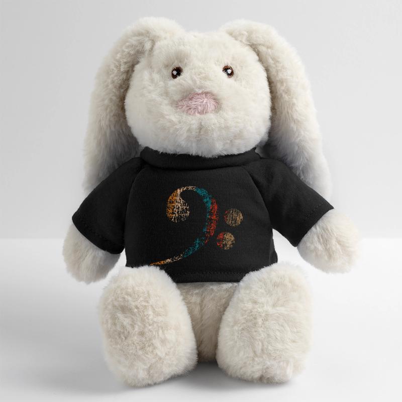 Clé basse, Basse Clef vintage distressed Lapin en peluche recyclé MiniFeet® Crème
