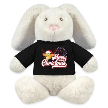 Festlicher Weihnachtsrentier Schriftzug - MiniFeet® RecycelHase® Creme - Schwarz - Vorne
