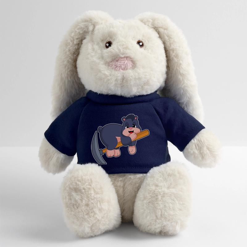 Pioche de Tale Miner Lapin en peluche recyclé MiniFeet® Crème