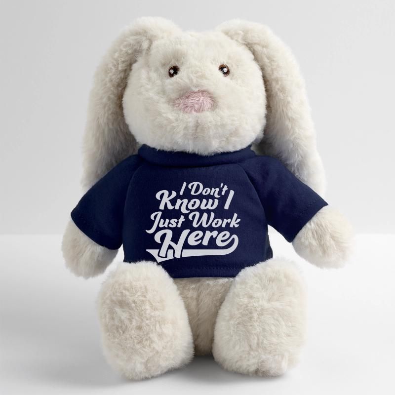 Funny I Don't Know I Just Work Here Sarcastic Joke MiniFeet® RecycelHase® Bunny Cream