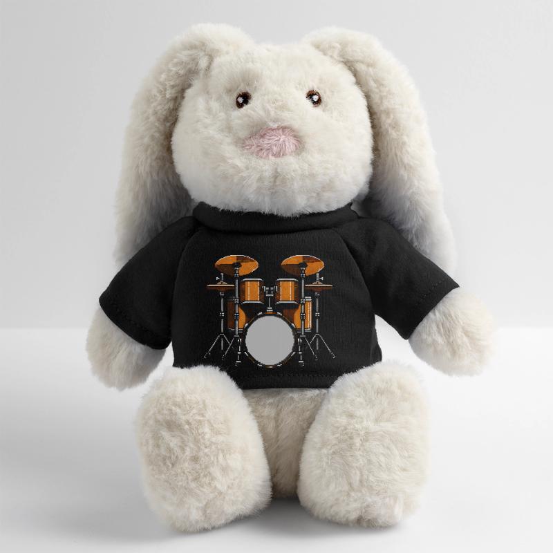 Batteur Lapin en peluche recyclé MiniFeet® Crème