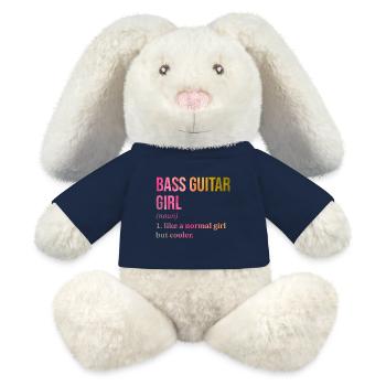 basse - Lapin en peluche recyclé MiniFeet® Crème - bleu marine - Devant