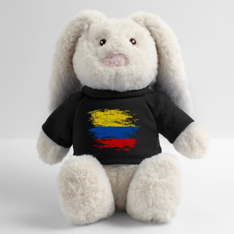 Drapeau de la Colombie utilisé Lapin en peluche recyclé MiniFeet® Crème