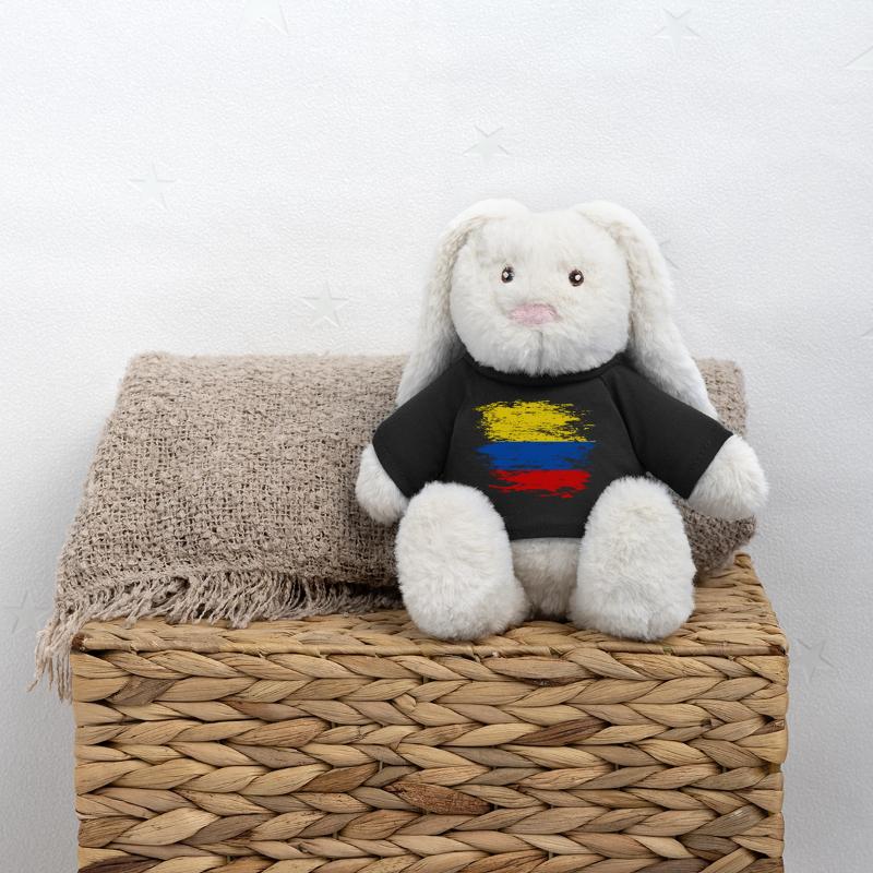 Drapeau de la Colombie utilisé Lapin en peluche recyclé MiniFeet® Crème
