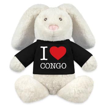J’ADORE LE CONGO - Lapin en peluche recyclé MiniFeet® Crème - noir - Devant