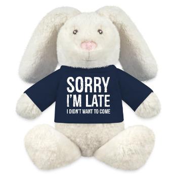 Sorry I'm Late I Didn't Want To Come - MiniFeet® RecycelHase® Bunny Cream - french navy - Front