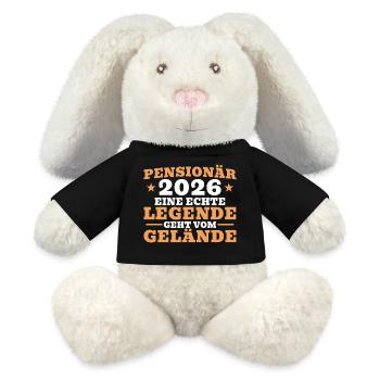 Pensionär 2026 - Kollege im Ruhestand - MiniFeet® RecycelHase® Creme - Schwarz - Vorne