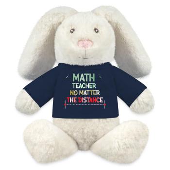 Math Nerd Étudiants Professeur d’Université Mathématiques - Lapin en peluche recyclé MiniFeet® Crème - bleu marine - Devant
