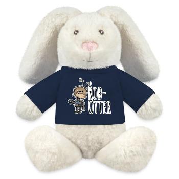 Rob-Otter - Halb Otter halb Roboter Flachwitz! - MiniFeet® RecycelHase® Creme - French Navy - Vorne